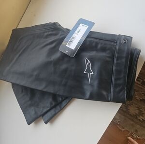 Motorcycle Riding Leather Women’s Pants with Embroidered ALPINESTARS Logo